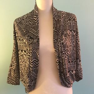 Aztec Printed Open Front Cardigan Sweater Small